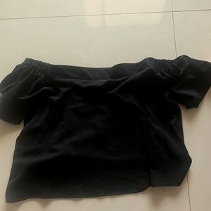Black off the shoulder shirt